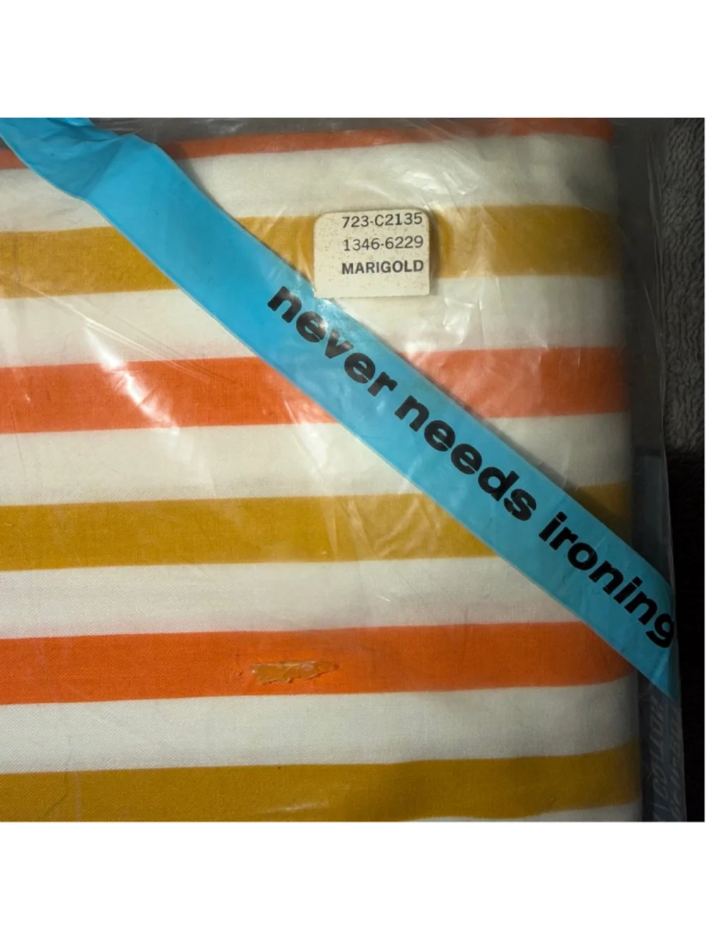 NOS Vintage Penn-Prest No-iron Muslin Double Bed Fitted Sheet Marigold 54 X 75